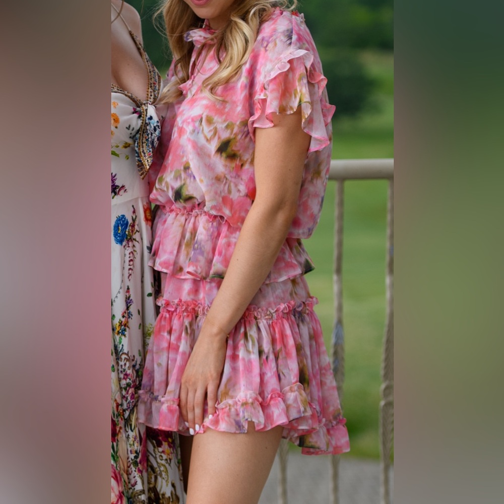 Misa Los Angeles Pink Floral Mini Dress - Picture 4 of 5